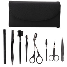 8 Pcs Eyebrow Grooming Kit Stainless Steel Trimmer with Bag