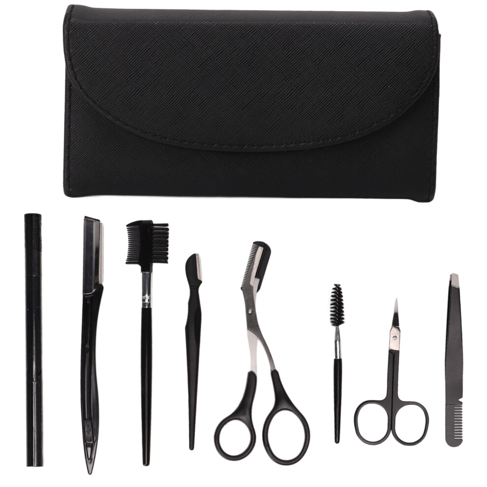 8 Pcs Eyebrow Grooming Kit Stainless Steel Trimmer with Bag
