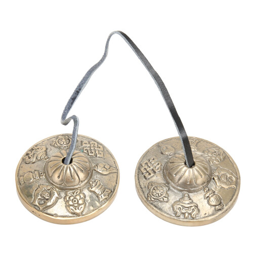 Tibetan Cymbals Auspicious Patterns Good Luck Sound 1