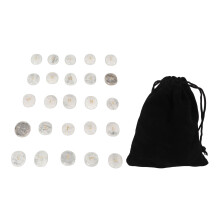 (White Crystal) 25 Pcs Natural Rune Stones Meditation Healing Opal