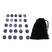 (Lapis Lazuli) 25 Pcs Natural Rune Stones Meditation Healing Opal