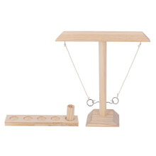 Hook and Ring Wooden Desktop Toss Game for Adults Children