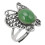 (Type 2) 925 Silver Ring Green Celadon Electroplated Womens Ring 5