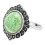 (Type 1) 925 Silver Ring Green Celadon Electroplated Womens Ring 3