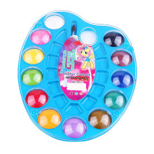 Watercolor Cake 12 Bright Colors Odorless Paint Palette with Brush