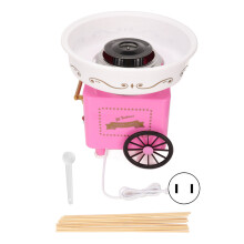 (US Plug 110V) Cotton Candy Maker White Pink Low Noise Mini Floss Machine 220V EU