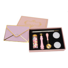 (Pink) Wax Stamp Kit Retro DIY Craft Sealing Wax Decoration
