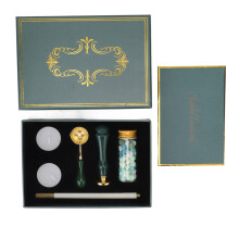 (Blackish Green) Wax Stamp Kit Retro DIY Craft Sealing Wax Decoration