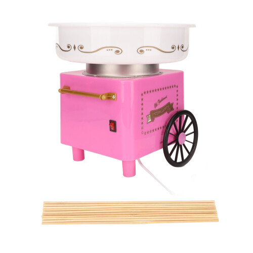 (EU Plug 220V) Cotton Candy Maker White Pink Low Noise Mini Floss Machine 220V EU 1