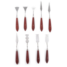 9-Piece Stainless Steel Painting Knife Set with Wooden Handle