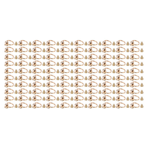(Gold) 8mm High Gloss Copper Double Loop Pull Ring DIY Gold