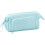 (Blue) Ship Type Pen Case Large Capacity Double Layer Zipper Kids Black 1