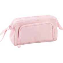 (Pink) Ship Type Pen Case Large Capacity Double Layer Zipper Kids Black