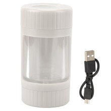 (White) Smell Proof Container Transparent Magnifying Light Stash White