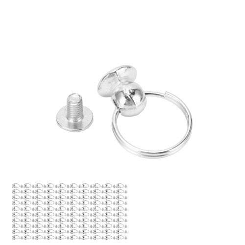 (Silver) 8mm High Gloss Copper Double Loop Pull Ring DIY Gold 2