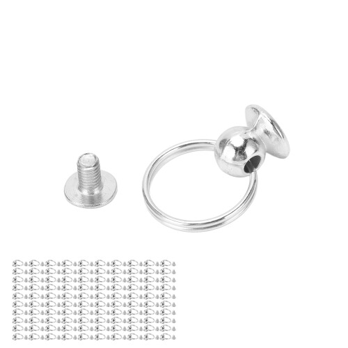 (Silver) 8mm High Gloss Copper Double Loop Pull Ring DIY Gold 1