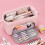 (Pink) Ship Type Pen Case Large Capacity Double Layer Zipper Kids Black 5