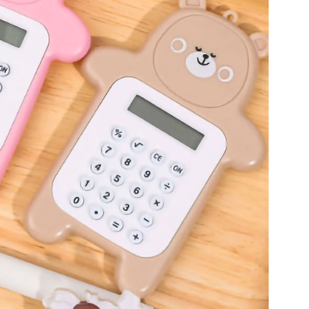 (Yellow Bear) Portable 8-Digit Calculator Cute Bear Style Mini for Girls Yellow-image-OPC-PMFTWTR-NEW