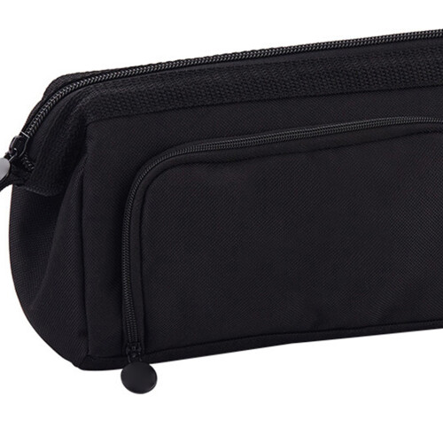 (Black) Ship Type Pen Case Large Capacity Double Layer Zipper Kids Black 2