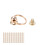 (Gold) 8mm High Gloss Copper Double Loop Pull Ring DIY Gold 5
