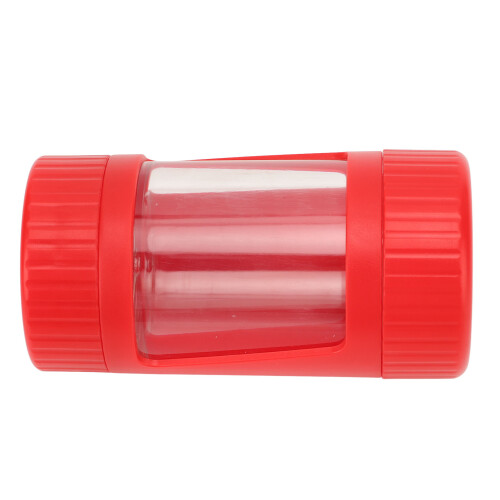 (Red) Smell Proof Container Transparent Magnifying Light Stash White 2