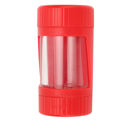 (Red) Smell Proof Container Transparent Magnifying Light Stash White 1