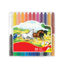 (24 Colors) Washable Crayon 6-Color Rotating Painting Kit for Kids