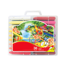 (36 Colors) Washable Crayon 6-Color Rotating Painting Kit for Kids