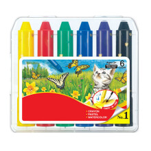 (6 Colors) Washable Crayon 6-Color Rotating Painting Kit for Kids