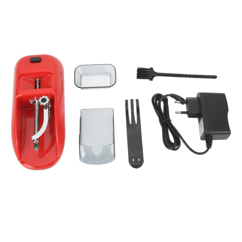 (Red) Automatic Joint Roller Machine Small Portable Herbal Rolling 100-240V 1