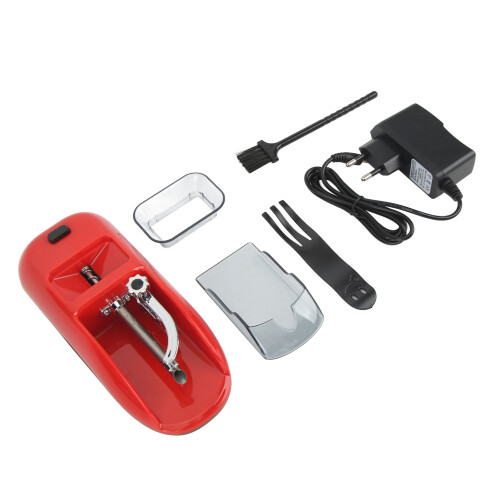 (Red) Automatic Joint Roller Machine Small Portable Herbal Rolling 100-240V 2