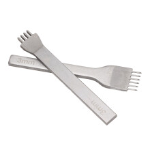 2 Pcs 3mm 4/6 Teeth Leather Pricking Iron White Steel Punch