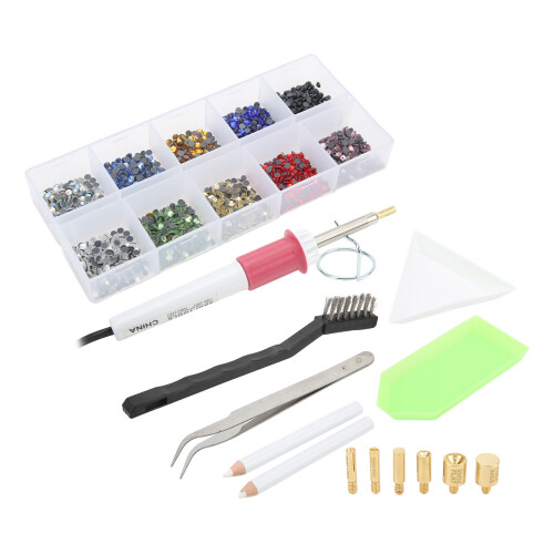 (US Plug) Hotfix Applicator Set for Crafts Leather Clothes 110-240V EU Plug 2