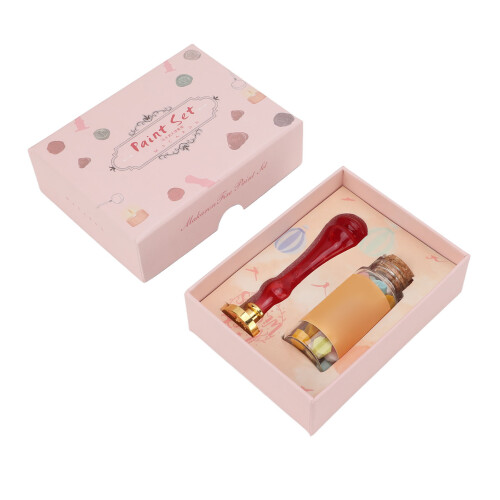 (Red) Wax Seal Stamp Kit Unique Pattern Durable Material Red