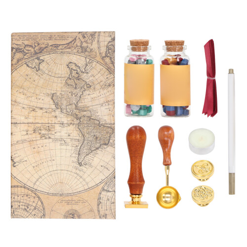 Wax Sealing Stamp Set Retro High Glossy Bright Colors 3D Pattern Kit