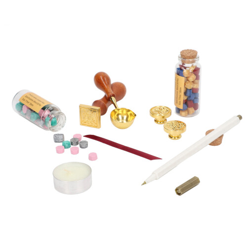 Wax Sealing Stamp Set Retro High Glossy Bright Colors 3D Pattern Kit 1