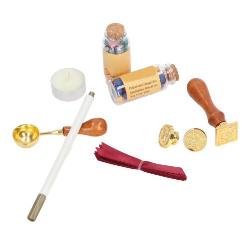 Wax Sealing Stamp Set Retro High Glossy Bright Colors 3D Pattern Kit 2