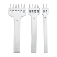 (6mm) Leather Prong 2/4/6 Teeth Zinc Alloy 4mm Mirror Finish
