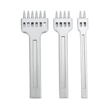 (5mm) Leather Prong 2/4/6 Teeth Zinc Alloy 4mm Mirror Finish