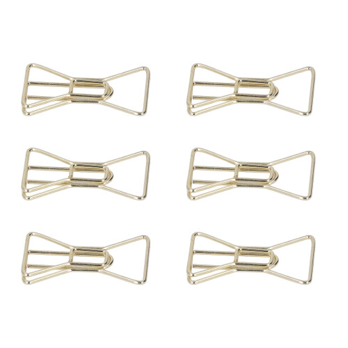 (Bow) 100Pcs Gold Unique Shape Electroplated Paperclip with Storage Box 2
