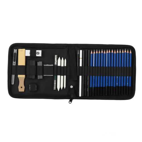 Reusable Sketch Kit Carbon Core Mahogany Case Students Hobbyists