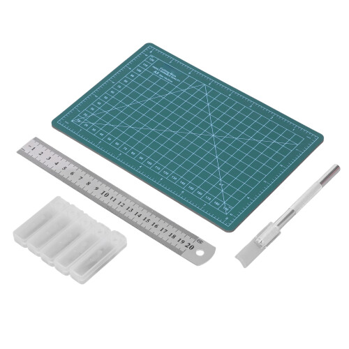 Fabric Cutting Mat A5 15x22cm Durable Plastic mm/in Scale 1