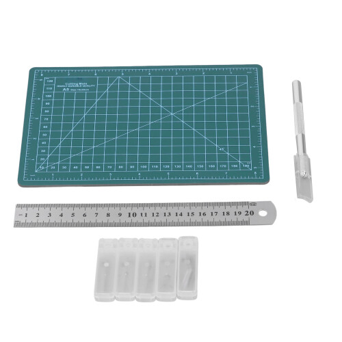 Fabric Cutting Mat A5 15x22cm Durable Plastic mm/in Scale 2