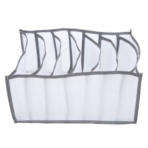 (White 7 Grids) Wardrobe Organizer 7 Grids Stackable Odorless Clothes Storage White