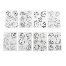 (Animal Series JS 81) 8 Pcs Heat Shrink Sheets DIY Hand Painted Pattern Craft for Kids
