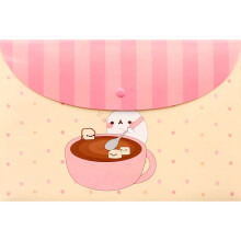 (Pink) Plastic Envelopes Bunny Waterproof PP Snap Button 13x9in Clear Blue