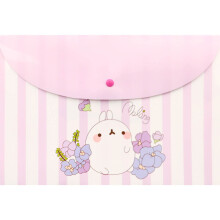 (Purple) Plastic Envelopes Bunny Waterproof PP Snap Button 13x9in Clear Blue