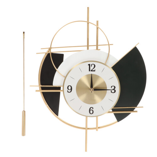 Wall Clock Electrostatic Spray Paint Black Gold Silent Decoration Gift