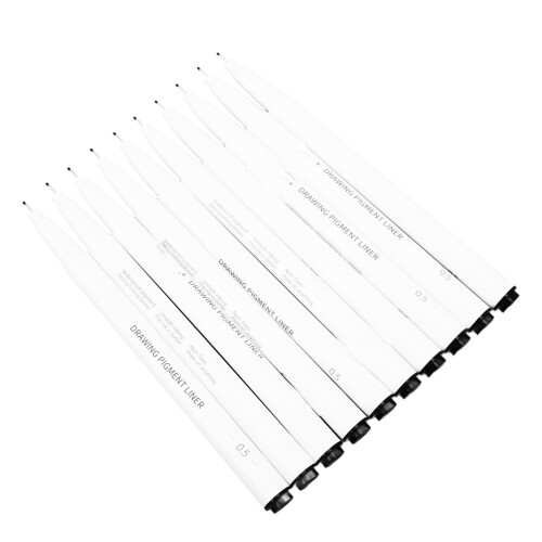 10Pcs 0.5mm Micro Line Pens Black Waterproof Drawing Sketching 2