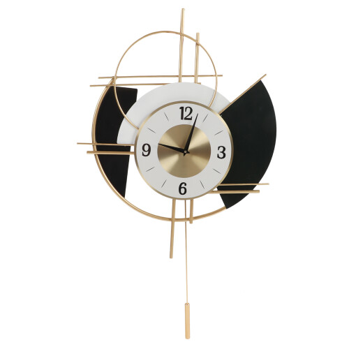 Wall Clock Electrostatic Spray Paint Black Gold Silent Decoration Gift 1